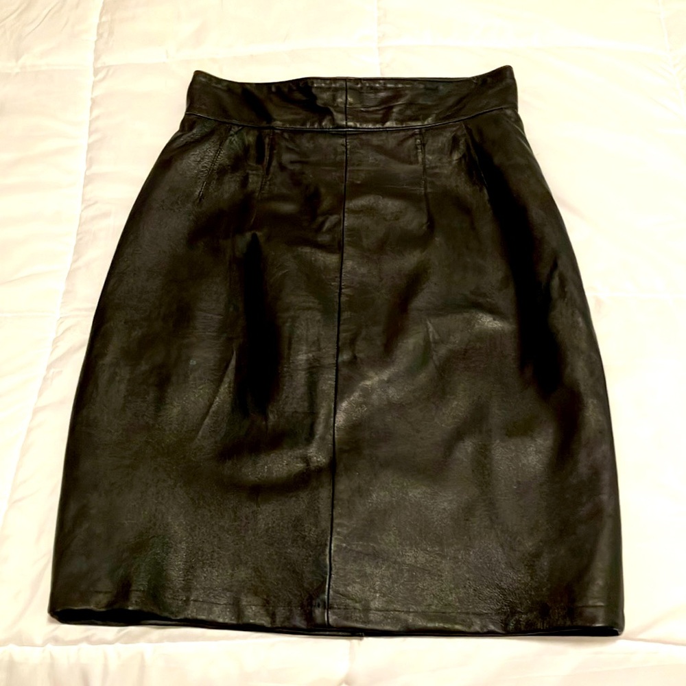 Vintage Leather Pencil Skirt